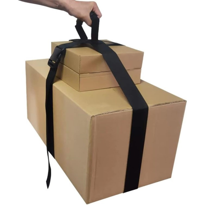 نوار تسمه حمل جعبه و کارتن لوفایبر مدل دسته دار- دو بند-5-190cm مجموعه 2 عددی