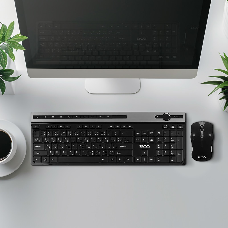 کیبورد بی سیم تسکو مدل TKM7106W همراه با موس بی‌سیم