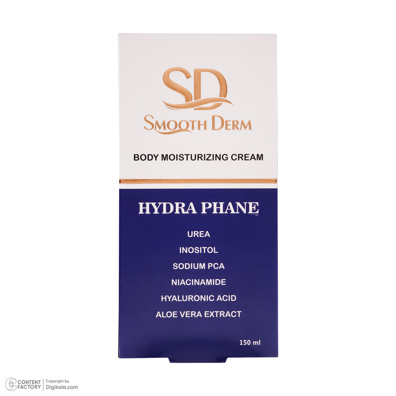 کرم مرطوب کننده و آبرسان بدن اسموت درم مدل Hydra Phane مناسب برای انواع پوست حجم 150 میلی لیتر