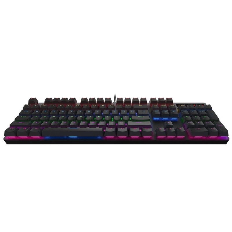 کیبورد مخصوص بازی مکانیکی رپو مدل V500PRO، مکانیکال سوییچ آبی، Full size، نورپردازی RGB