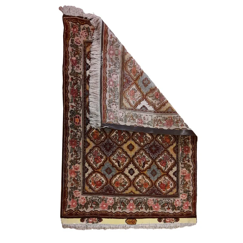 فرش دستبافت یک و نیم متری نرمین کسا طرح خشتی بافت تبریز کد NKP.F.15