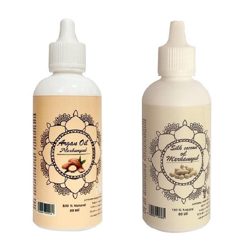 روغن صورت و بدن مرهم یاب مدل پیله ابریشم و آرگان حجم 80 میلی لیتر مجموعه 2 عددی