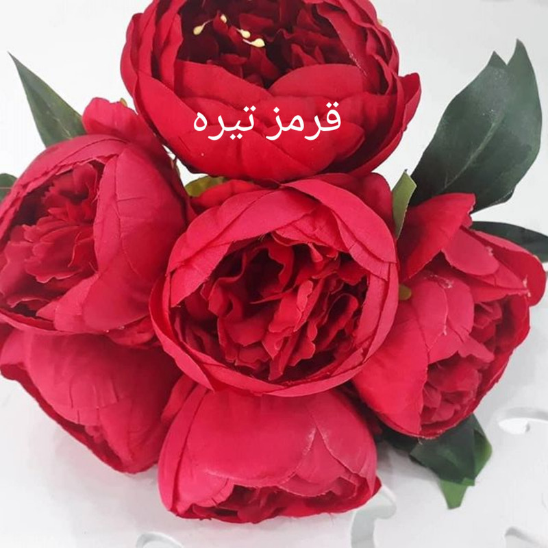 گل مصنوعی طرح پیونی کد pa0085 - دارای 6 گل قابل جدا شدن از شاخه، قابل شستشو، جنس پارچه، ابعاد 18×18×23 سانتی‌متر، وزن 300 گرم