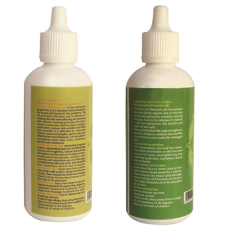 روغن تقویت کننده مو، مژه و ابرو مرهم یاب مدل پسته و گل مغربی حجم 80 میلی لیتر مجموعه 2 عددی