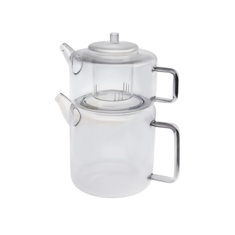 ست کتری و قوری مدل شیشه ای کد prx-2+1.2