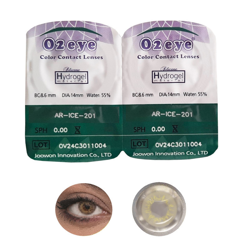 لنز چشم 02آی مدل Hydrogel شماره 201 رنگ عسلی روشن
