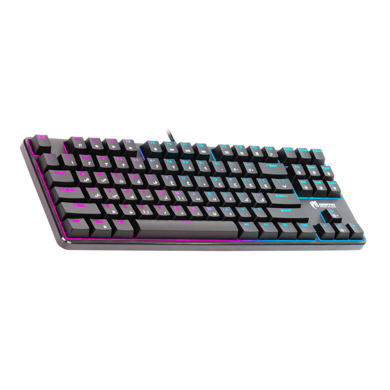 کیبورد گیمینگ گرین مدل GK801-RGB، سوئیچ مکانیکال آبی، Tenkeyless، نورپردازی RGB