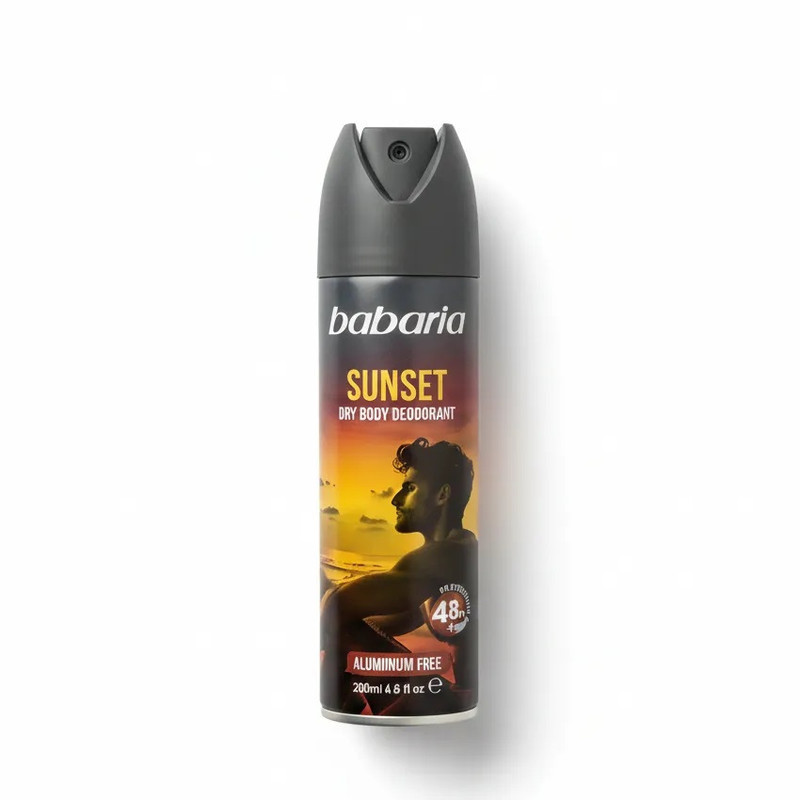 اسپری دئودورانت مردانه باباریا مدل SUNSET حجم ۲۰۰ میلی‌لیتر