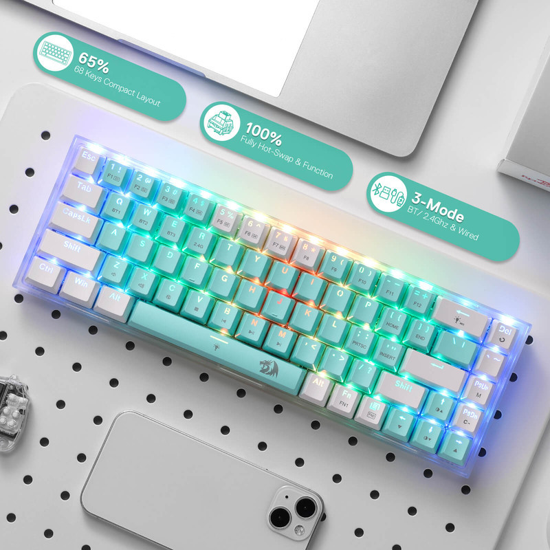 کیبورد مخصوص بازی ردراگون مدل Castor Pro K631RGB-PRO-GW