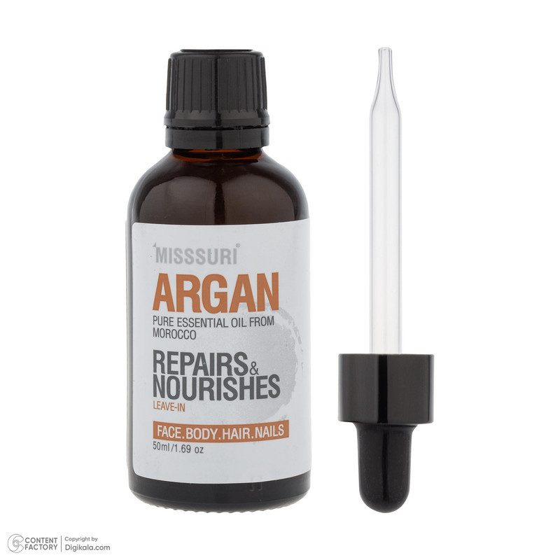 روغن آرگان لطافت‌بخش، شاداب‌کننده و درخشان‌کننده میسوری مدل repairs مناسب موهای انواع مو حجم 50 میلی‌لیتر