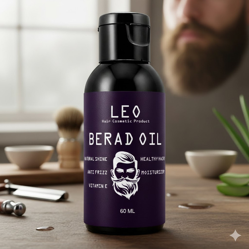روغن تقویت کننده موی ریش و سبیل لئو مدل 001 مناسب برای مو ریش و سبیل حجم 60 میلی لیتر