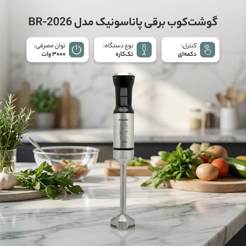 گوشت کوب برقی 3000 وات پاناسونیک مدل BR-2026