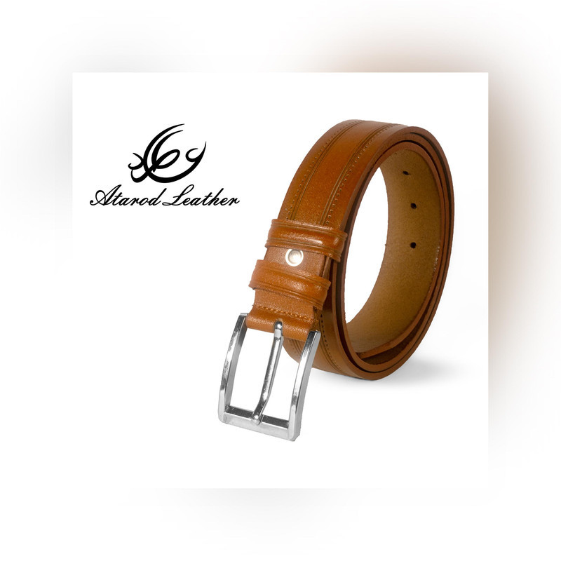 کمربند مردانه چرم عطارد مدل چرم طبیعی گاومیش کد B30