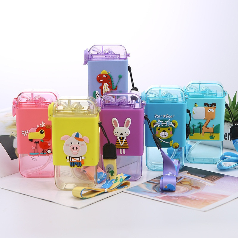 قمقمه کودک مدل نی دار طرح خوک کد BOBO193 گنجایش 0.200 لیتر