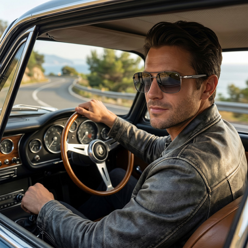 عینک آفتابی خلبانی مردانه آلبرت وگ مدل 6307C98P87 Polarized Albert Vogue