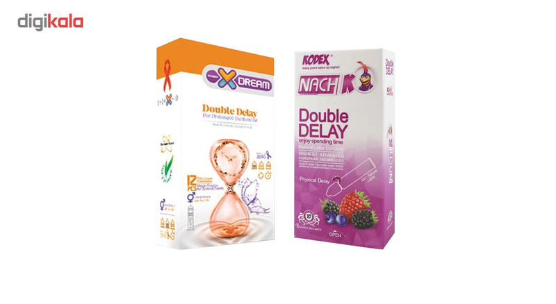 کاندوم ایکس دریم مدل Double Delay بسته 12 عددی به همراه کاندوم تاخیری کدکس مدل Double Delay بسته 10
