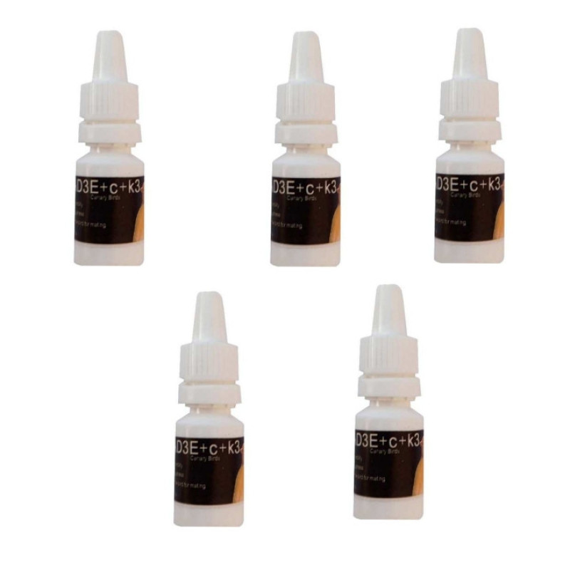 ویتامین پرندگان زینتی AD3E+c+k3 مدل باروری کد 5ML حجم 5 میلی لیتر مجموعه 5 عددی