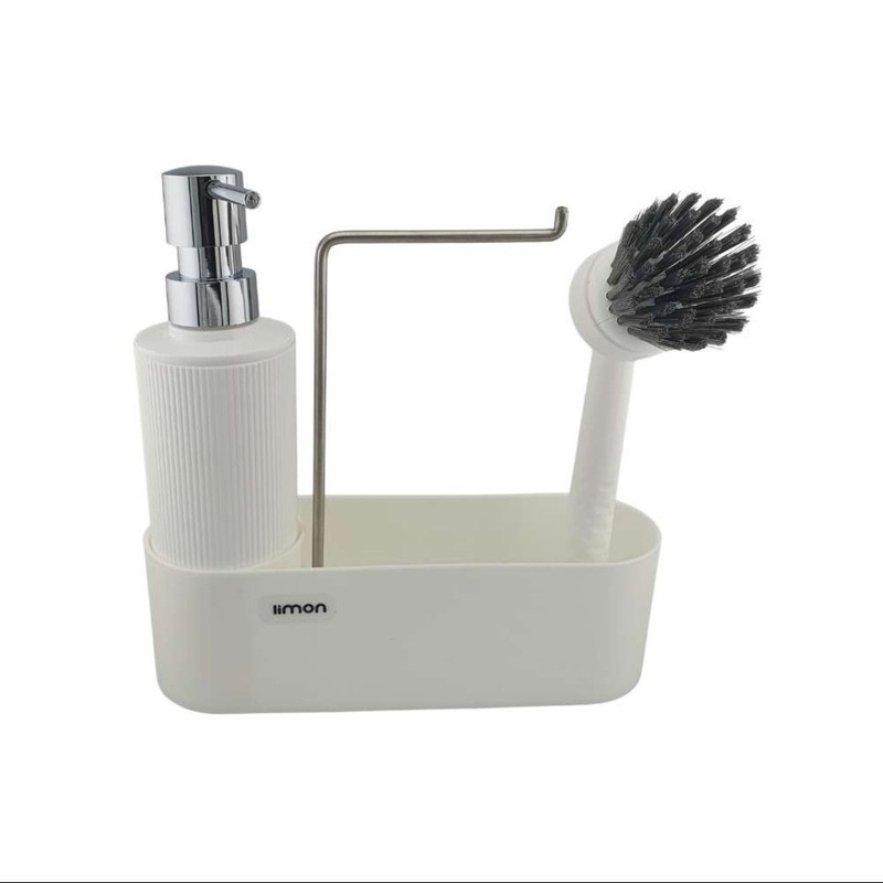 پمپ مایع ظرفشویی رومیزی لیمون مدل استند دار همراه فرچه کد HS2124