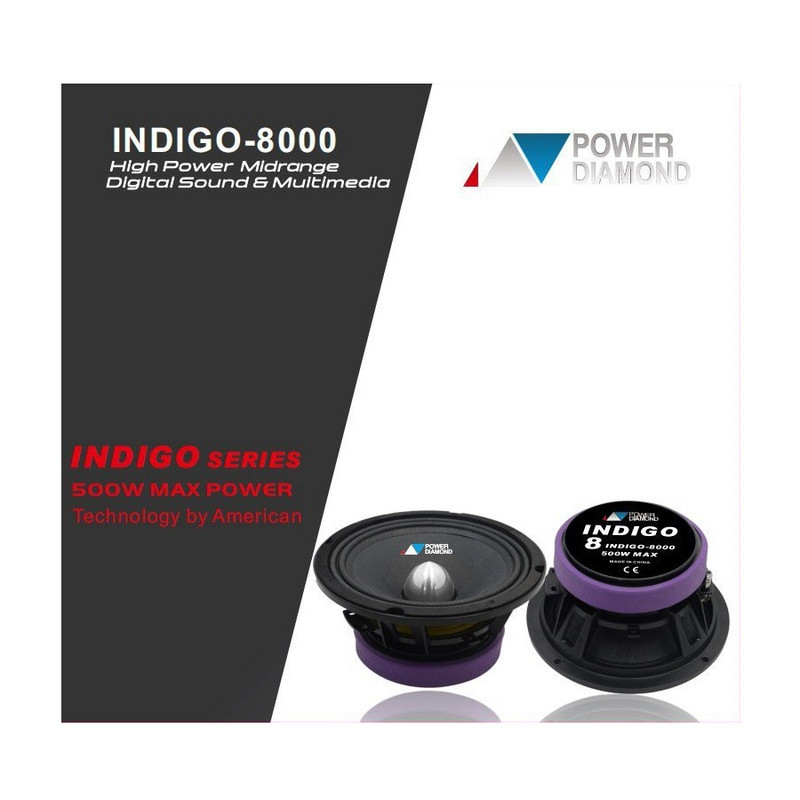 میدرنج خودرو پاور دیاموند مدل INDIGO-8000 سایز 8 اینچ بسته دو عددی
