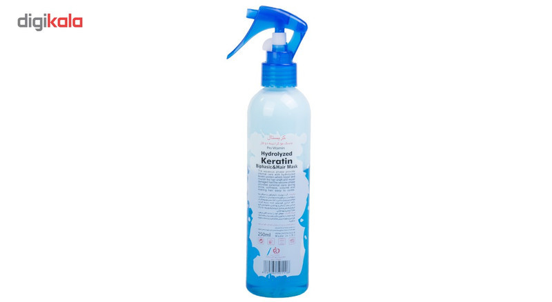 ماسک مو دو فاز آبی روزانه کریستال مدل Hydrolyzed Keratin حجم 250 میلی لیتر