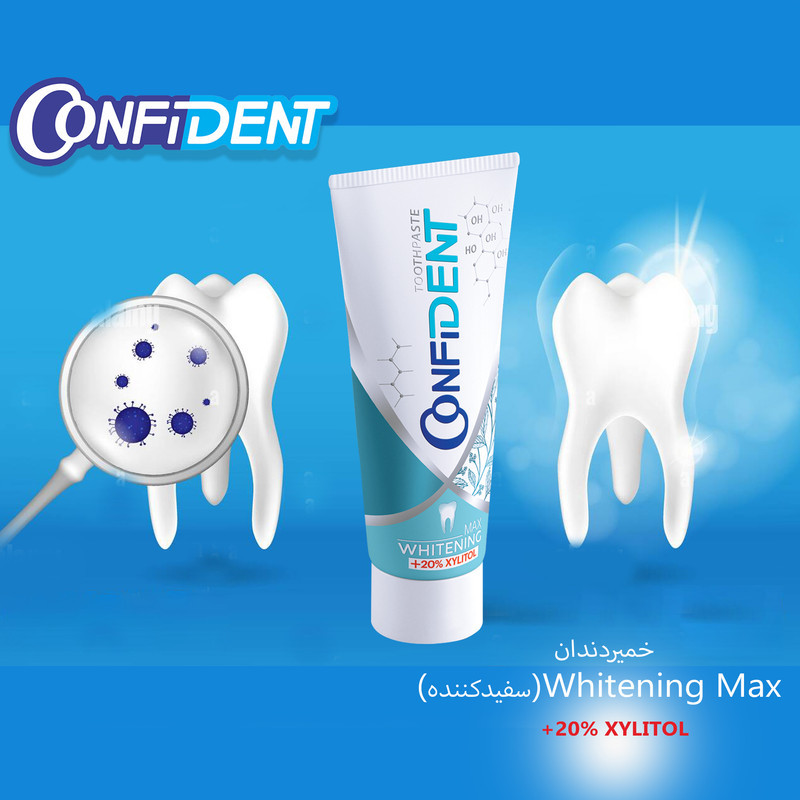 خمیر دندان کانفیدنت مدل Whitening-Max حجم 100 گرم مجموعه 2 عددی