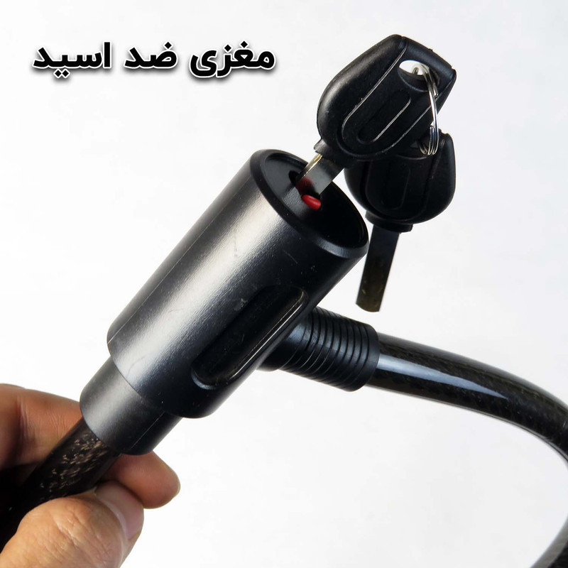 قفل کابلی موتورسیکلت راکس مدل ضد اسید 800 - 15 کد 782