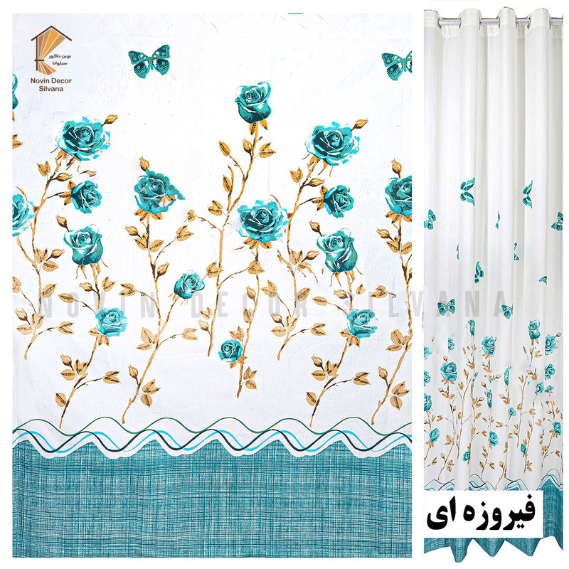 پرده نوین دکور سیلوانا مدل رز 4020 سایز 280x300 سانتی‌متر