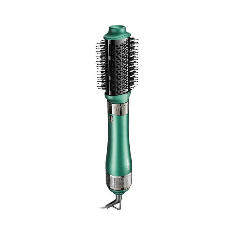 سشوار برس‌دار حالت‌دهنده 1000 وات وی جی ار مدل V-493، موتور DC، وزن 300 گرم، المنت سرامیک، دارای سری متمرکز‌کننده باریک، متمرکز‌کننده پهن، سری برس‌دار گرد پهن، سری برس‌دار تخت با ویژگی صاف‌کنندگی، حجم‌دهندگی، با قابلیت باد سرد