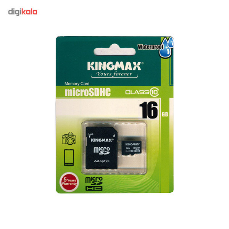 کارت حافظه microSDHC کینگ مکس کلاس 10 به همراه آداپتور SD ظرفیت 16 گیگابایت