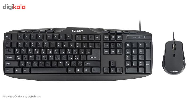 کیبورد و ماوس گرین مدل GKM-305، سوئیچ ممبران، Full-size
