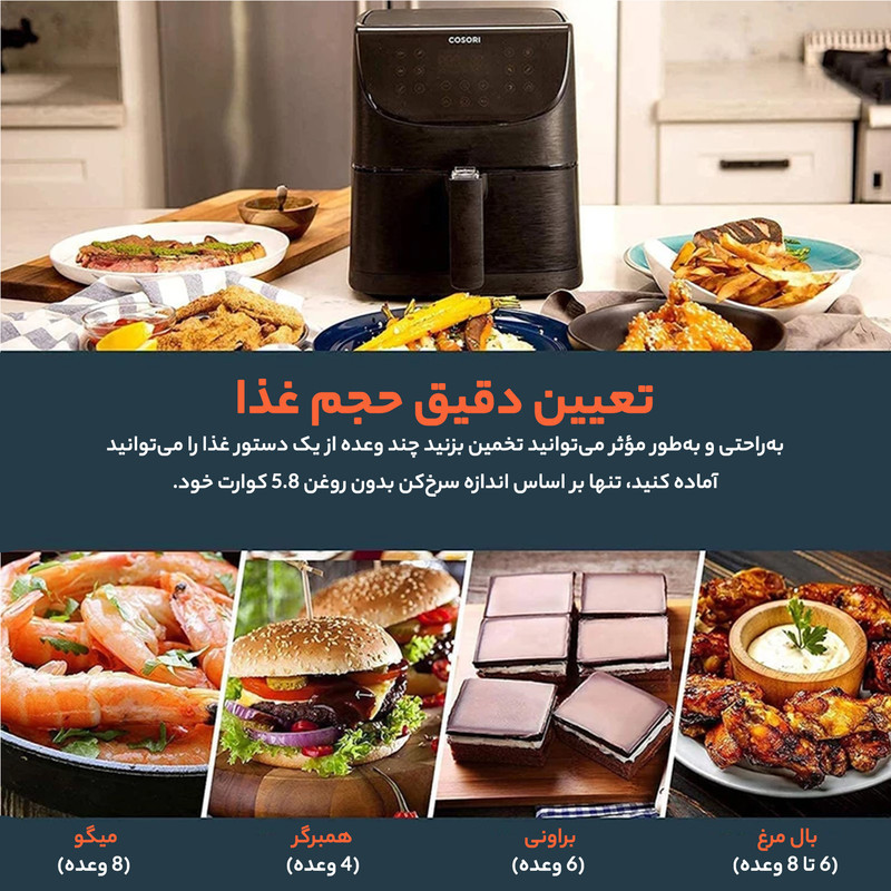 سرخ کن بدون روغن کوزوری مدل CP158-AF