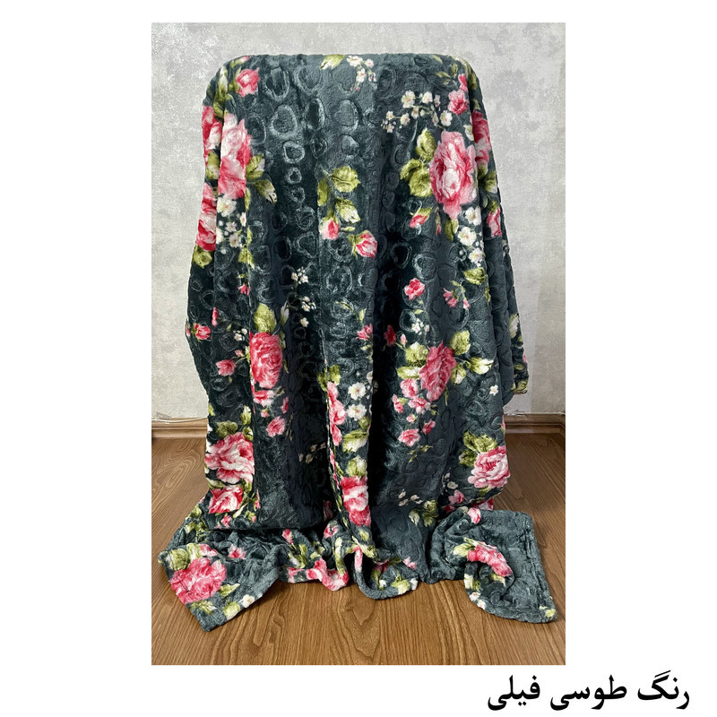 پتو 1 نفر هنرمند مدل گل ابریشمی  سایز 220x160 سانتی‌متر