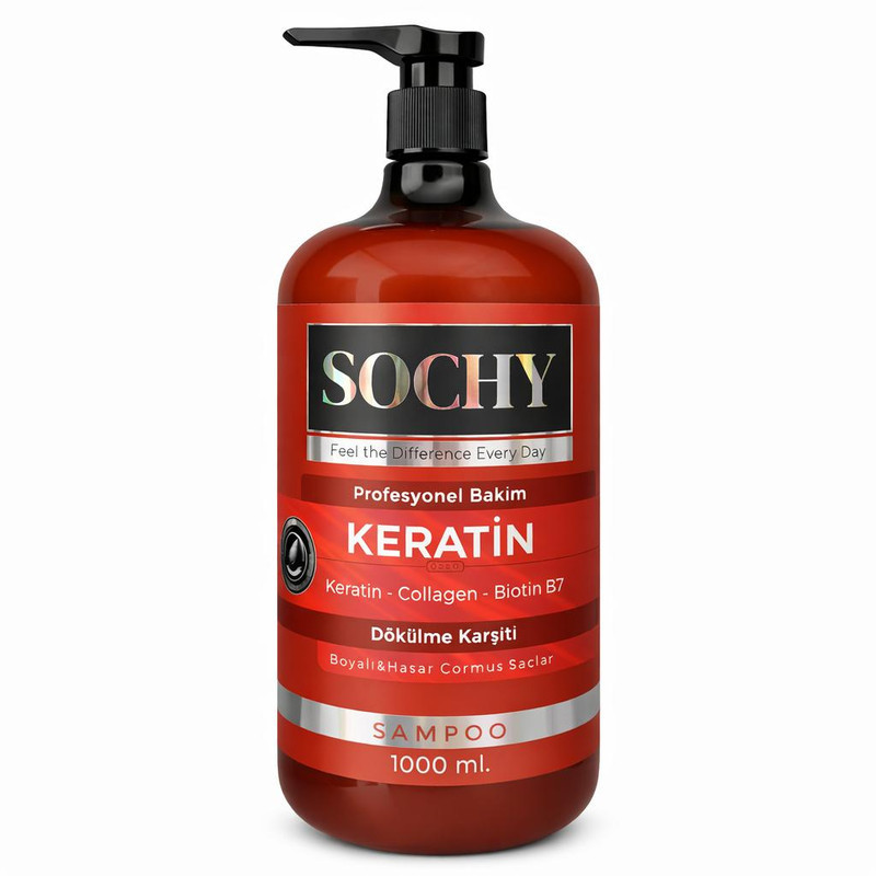 شامپو تثبیت کننده رنگ مو سوچی مدل Keratin مناسب برای موهای رنگ شده حجم 1000 میلی لیتر