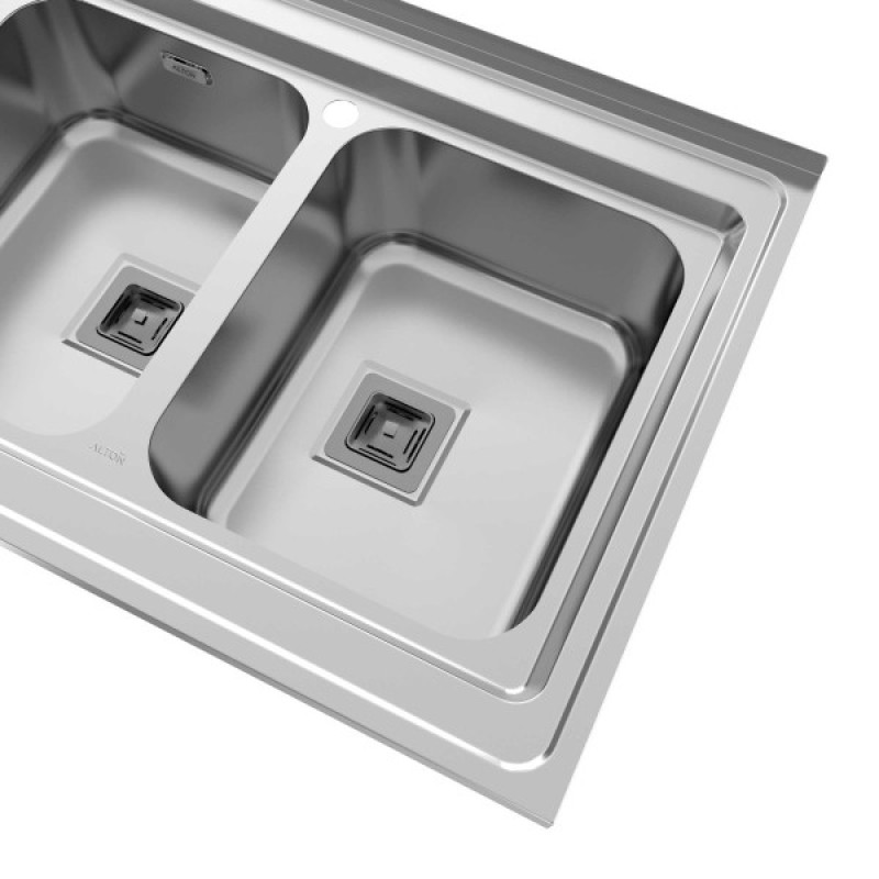 سینک ظرفشویی استیل روکار دو لگنه آلتون مدل SR1204