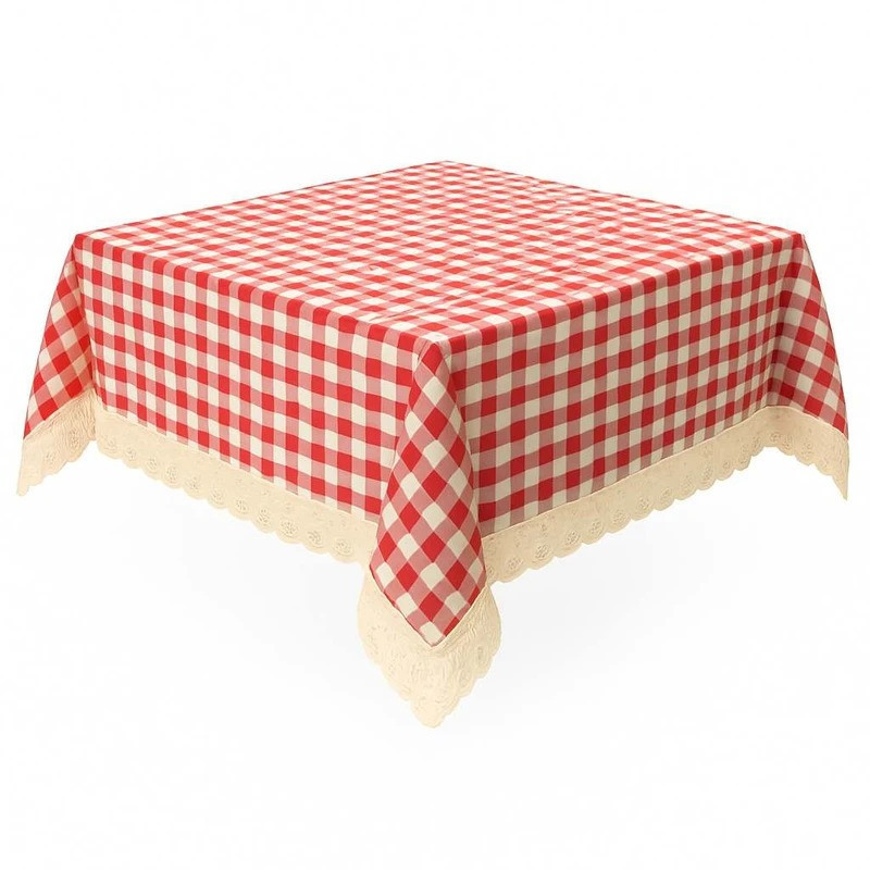 رومیزی اسپی توره مدل چهارخانه کد ET - N سایز 150x150 سانتی‌متر