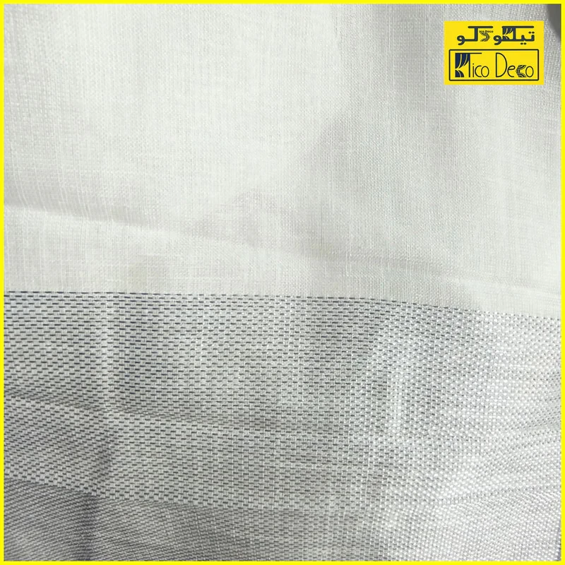 پرده پانچ تیکو دکو مدل کتان شفاف حاشیه دار سایز 280 × 300 سانتی‌متر