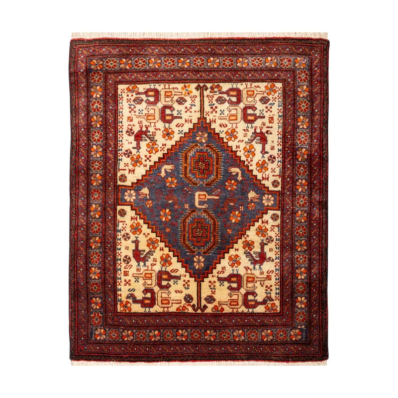 فرش دستبافت نیم متری طرح بلوچ کد 29P644 زمینه کرم