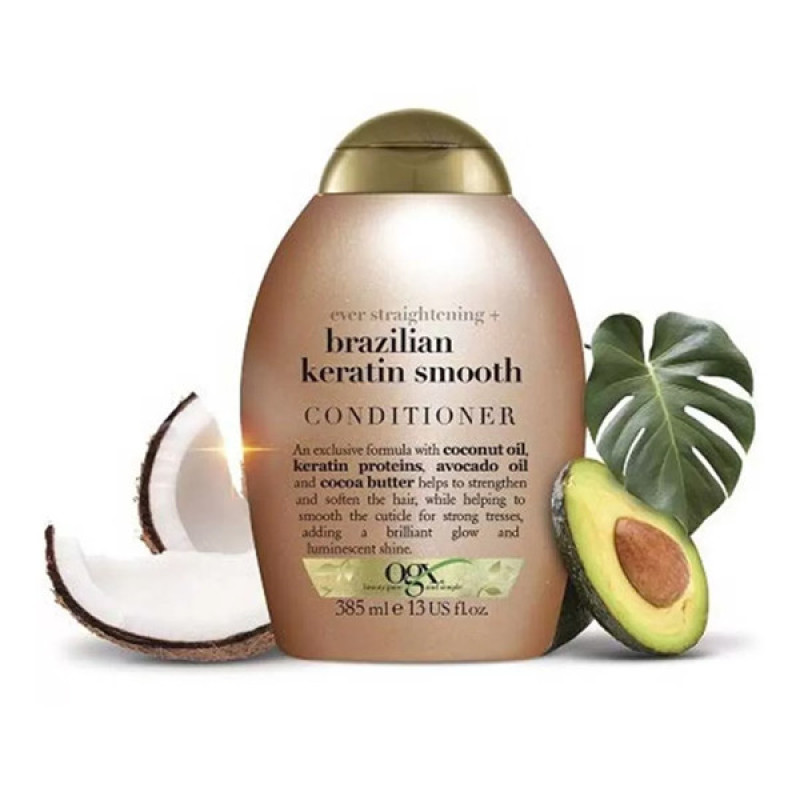 نرم کننده مو او جی ایکس مدل Brazilian Keratin Smooth حجم 385 میلی لیتر