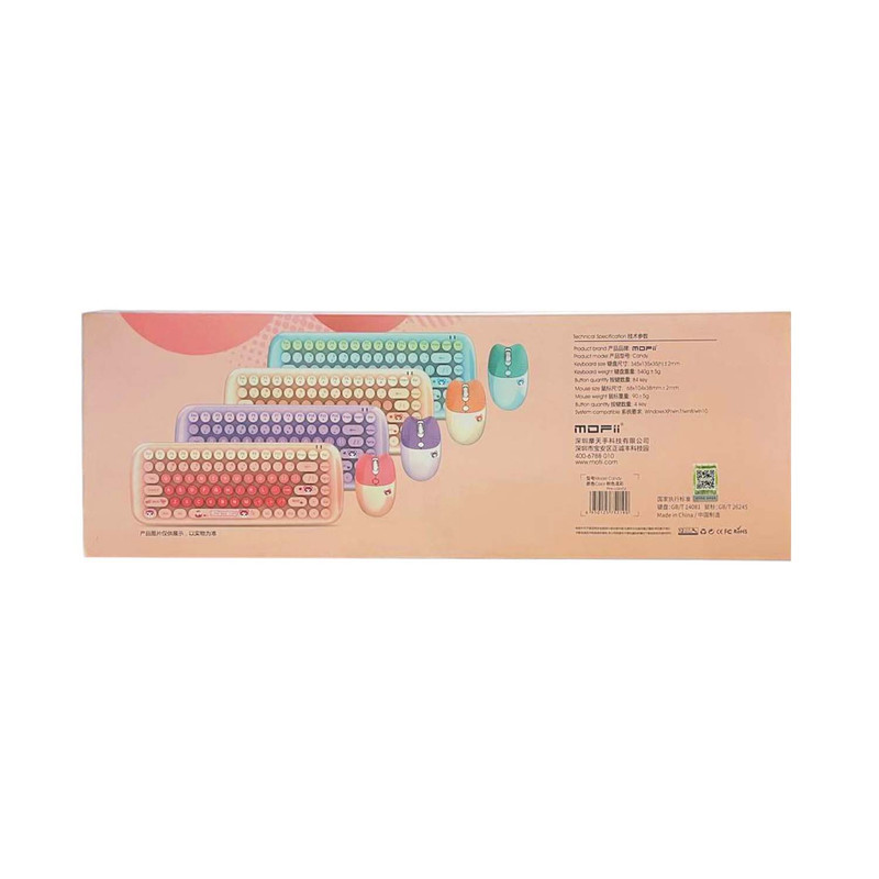 کیبورد و ماوس بی سیم مافی مدل candy fashion multicolor، سوییچ ممبران، Tenkeyless