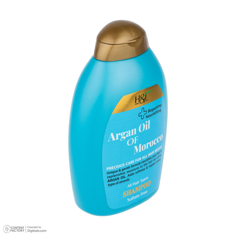 شامپو مو هرباتک مدل Argan مناسب برای انواع مو حجم 385 میلی لیتر
