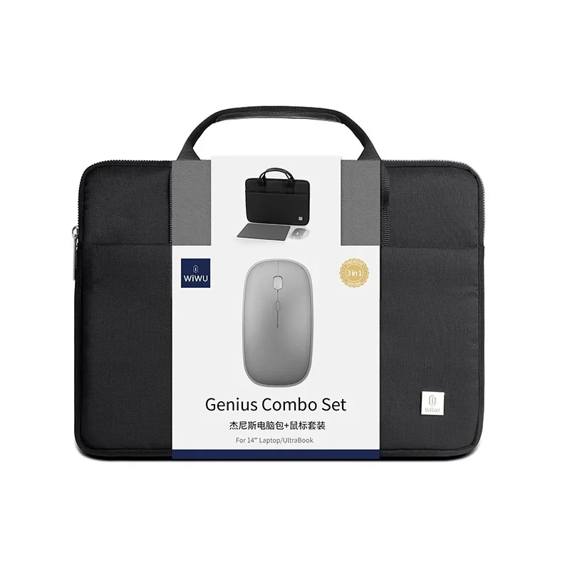 کیف لپ تاپ ویوو مدل wiwu Genius COMBO SET Laptop BAG مناسب برای لپ تاپ 14.1 تا 15.6 اینچی به همراه ماوس