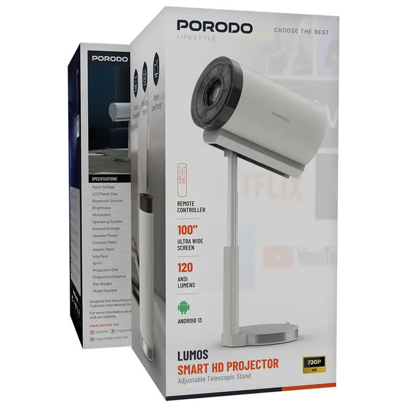 مینی ویدئو پروژکتور پایه دار پرودو مدل  lumos