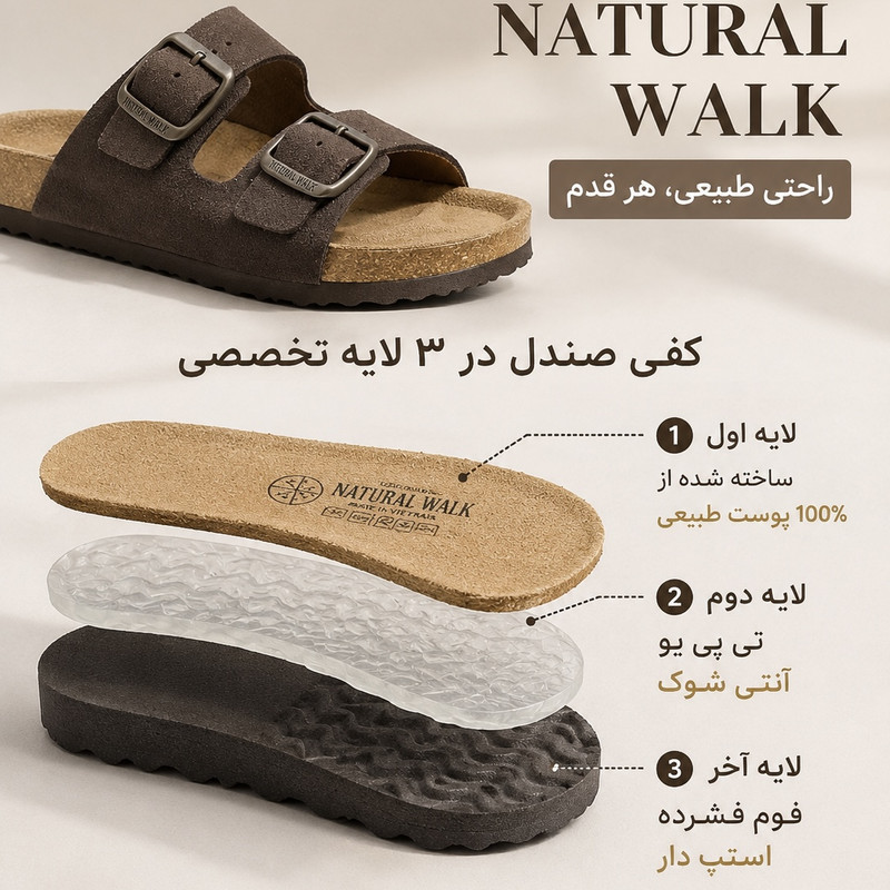 صندل زنانه اسمارا مدل تمام چرم طبیعی بیرکن