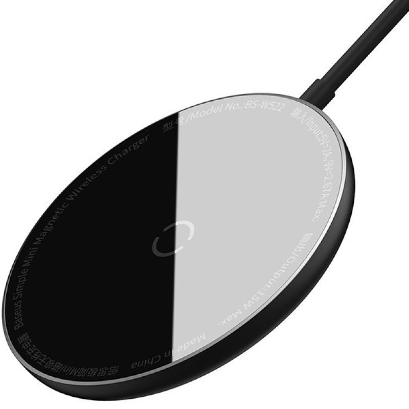 شارژر بی سیم باسئوس مدل Simple Mini Magnetic Wireless Charger WX01-JKF