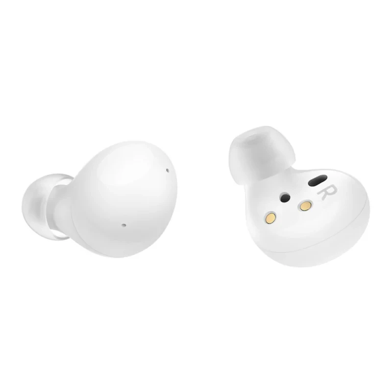 هدفون بلوتوثی سامسونگ مدل Galaxy Buds 2 با نویز کنسلینگ فعال (ANC)، درگاه شارژ USB Type-C، دارای میکروفون داخلی و دو میکروفون خارجی، مقاوم در برابر رطوبت و عرق