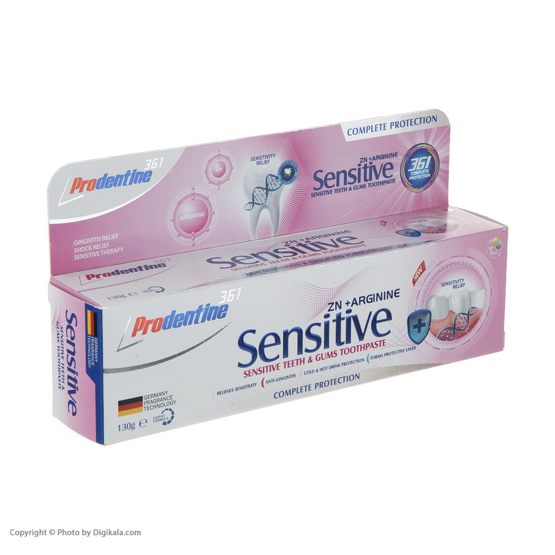 خمیر دندان پرودنتین 361 مدل Sensitive وزن 130 گرم