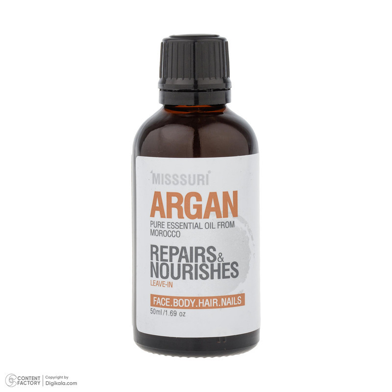 روغن آرگان لطافت‌بخش، شاداب‌کننده و درخشان‌کننده میسوری مدل repairs مناسب موهای انواع مو حجم 50 میلی‌لیتر