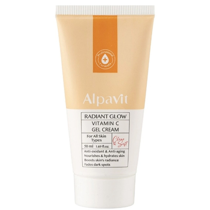 ژل کرم روشن کننده دست و صورت آلپاویت مدل Radiant Glow مناسب برای انواع پوست حجم 50 میلی لیتر