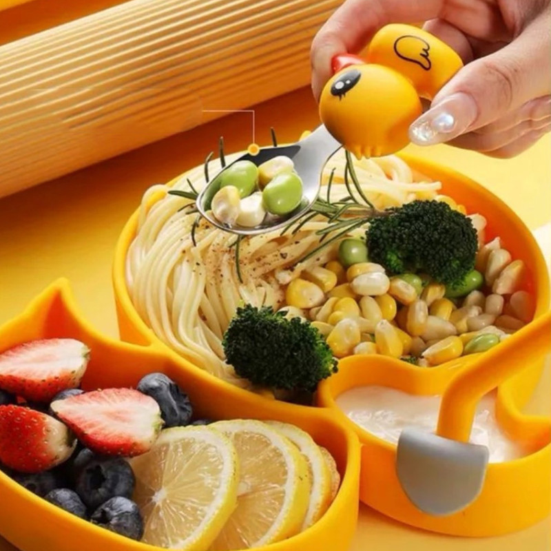 قاشق و چنگال طرح جوجه اردک کد 1