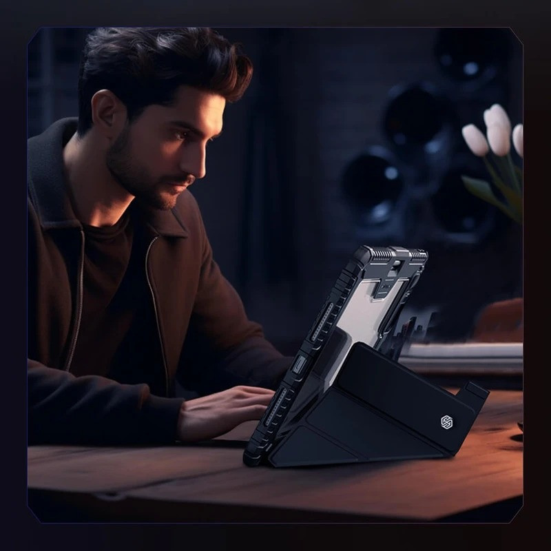 کیف کلاسوری نیلکین مدل Bumper Pro Leather Multi-Angle Folding مناسب برای تبلت اپل iPad Pro 11 2025  Pro 11 2024